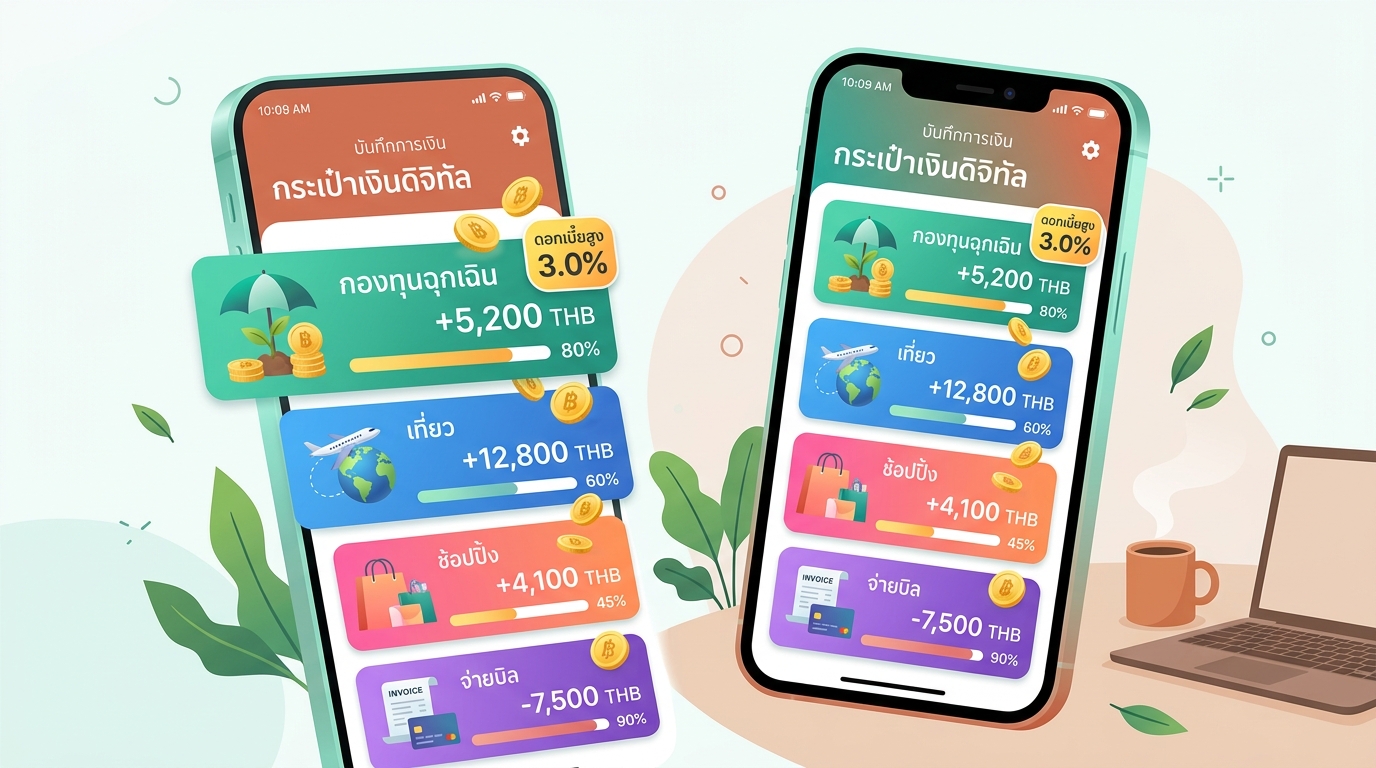 เทคนิคแบ่งกระเป๋าเงิน Cloud Pocket · ออมเงินตามเป้าหมาย รับดอกเบี้ยสูง 1.5-3.0% (ปี 2569)